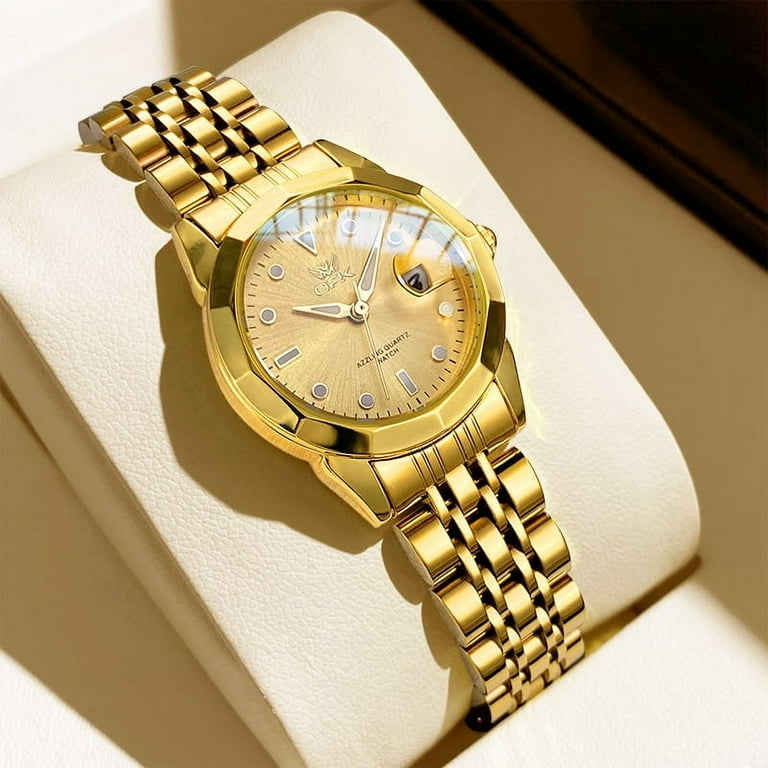 OPK Watches for Women Stainless Steel Fashion Dress Luxury Big Large Face Waterproof Quartz Analog Female Watches with Date Ladies Watch Reloj para