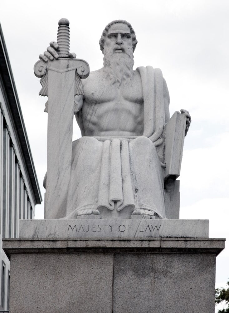 Majesty of Law statue at the Rayburn Building, Independence Ave., SE