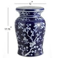 thumbnail image 5 of JONATHAN Y Cherry Blossom 17.7" Ceramic Garden Stool, Navy/White, 5 of 6