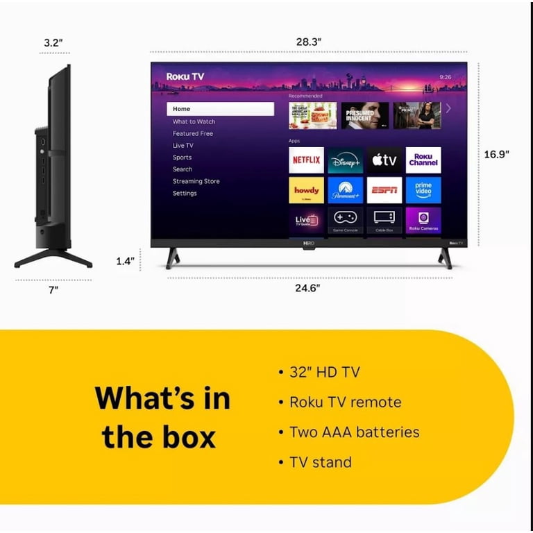 テレビ hiro HiRo, 32 Inch Smart TV, H32C2C4, 720p HD Flat Screen LED - Walmart.com