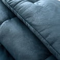 thumbnail image 4 of Kasentex  Velvet Plush Fleece Micromink Soft Down Alternative Comforter Set with Stripe Design Soft Bedding Green Twin 2 Piece, 4 of 5