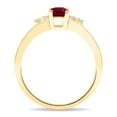 thumbnail image 3 of SZUL Women's Emerald Cut Ruby and Diamond Sparkle Ring in 10K Yellow Gold, 3 of 5