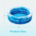 thumbnail image 4 of HLONK 34”x10” Inflatable Kiddie Pool with 3-Ring Safety Design  Blue Geometric Pattern Baby Pool for Kids & Dogs - Portable Summer Backyard Water Play Pit  No Pump Needed  Summer Pool Fun, 4 of 4