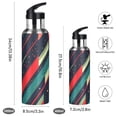 thumbnail image 2 of Yayeee 20oz Insulated Water Bottle Double Wall Stainless Steel with Flip Straw Lid, Orange Abstract Lines, 2 of 7