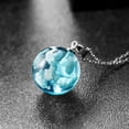thumbnail image 4 of POINTERTECK Collier Pendentif Boule de Résine Lune Ciel Bleu Nuage Blanc Chaîne Collier Bijou, 4 of 6