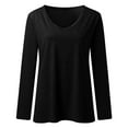 thumbnail image 4 of Womens T Shirts Tops Solid Colorfashion Loose Long Sleeve Womens Golf Shirt,Black,L, 4 of 4