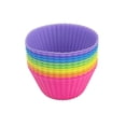 thumbnail image 2 of Silicone Cupcake Molds for Baking, Silicone Baking Molds, 3in Round, Silicone Molds for Food, Baking Cups Cupcake Liners, 12 Pc, Rainbow Assortment, Reusable Baking tools, 2 of 7