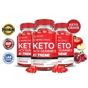 (3 Pack) Keto Crave Extreme ACV Gummies 2000mg Dietary Supplement 180 Gummys