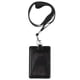 thumbnail image 2 of Porta credencial vertical de cuero con cordón desmontable y clip giratorio (negro), 2 of 6