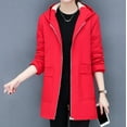 thumbnail image 2 of IROINNID Women's Winter Warm Jacket Solid Color Long Sleeve Warm Pocket Quilted Coat Jacket Winter Zipper Outerwear, Red, 2 of 7