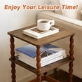 thumbnail image 6 of Wooden Side Table, Small End Table with Storage Shelf, Modern Bedside Coffee Table Night Stand for Living Room, Bedroom, Office and Small Spaces oak Black Rustic Brown (Rustic Walnut), 6 of 8