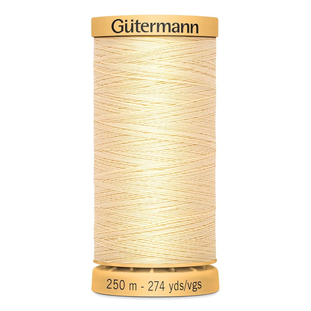 GÜTERMANN Cotton 50wt Thread, 250m, Black, Strong & Lustrous for Sewing, 250 m / 273 yds