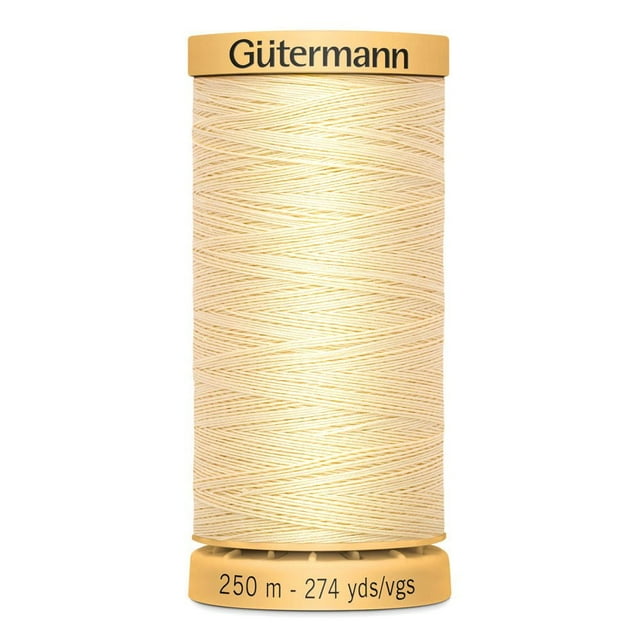 GÜTERMANN Cotton 50wt Thread, 250m, Black, Strong & Lustrous for Sewing
