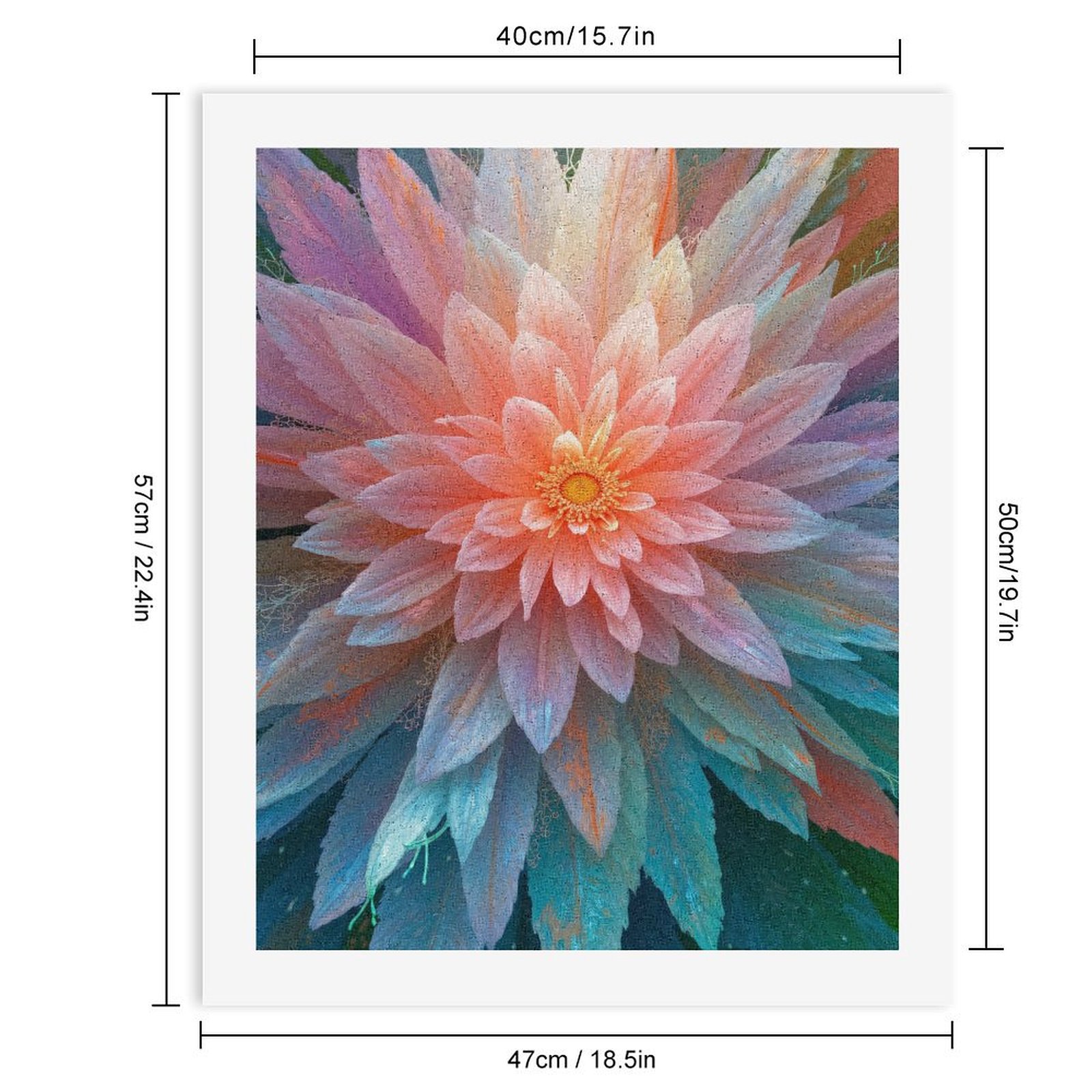 Paint By Numbers Kit for Adults Beginner - DIY Multicolor Radiant Floral Art Canvas Painting Kits for Adults, Frameless Paint By Number for Adults for Home Wall Decor 16x20 Inch
