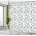 thumbnail image 4 of Ambesonne Grey Shower Curtain, Autumn Leaves and Branches, 69"Wx70"L, Grey White, 4 of 4