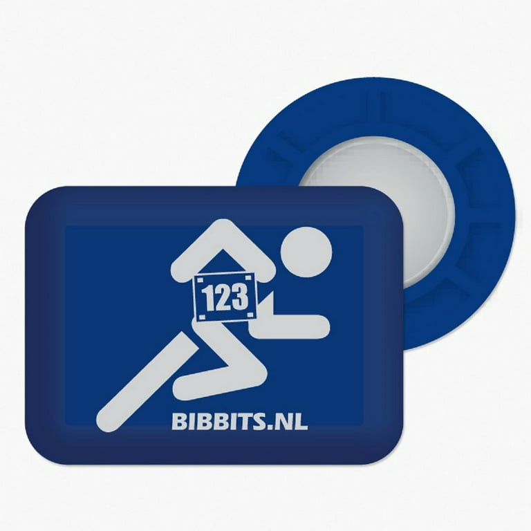 BibBits Magnetic Race Bib Holders (Runner Design) - Blue 