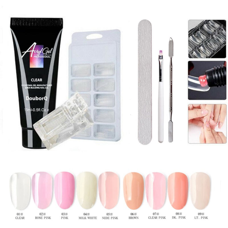 6Pcs Gel Kit UV Acryl Builder Fast Dry Nail Extension Art Tool 9 Colors Gel  Lacquer Manicure 
