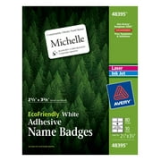 Avery EcoFriendly Premium Personalized Name Tags, Print or Write, 2-1/3" x 3-3/8", 80 Adhesive Tags (48395)