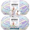 Bernat Baby Blanket Yarn - Big Ball 10.5 oz - 2 Pack with Pattern Cards in Color Easter Egg