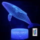 thumbnail image 1 of Lámpara de escritorio 3D de la serie Whale, luz nocturna con control remoto táctil colorida LED, 1 of 5