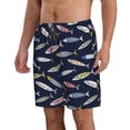 thumbnail image 2 of Fuzoiu Sardine Print Men's Beach Shorts,Men's Swim Trunks,Quick Dry Board Shorts with Pockets,Men's Bathing Suits for Surfing, Running, and Casual Wear-XX-Large, 2 of 6