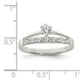 thumbnail image 5 of Auriga Fine Jewelry 925 Sterling Silver Row and Solitaire CZ Ring for Women Size 7, 5 of 6