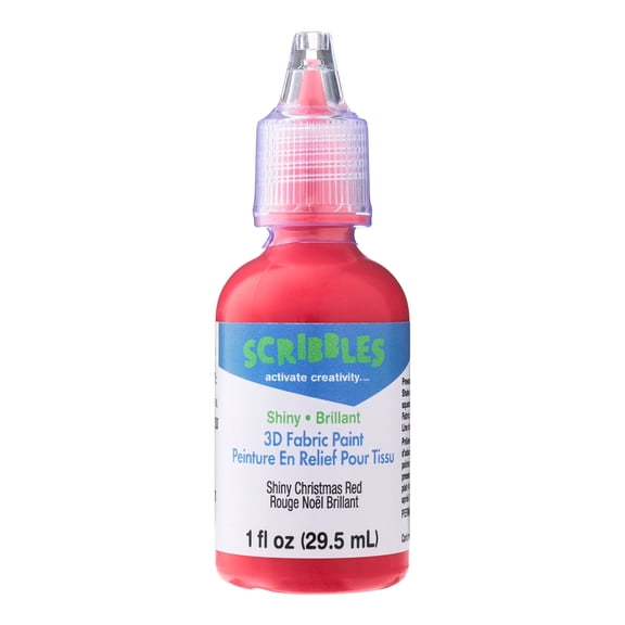 Scribbles Shiny 3D Fabric Paint, 12 Pack