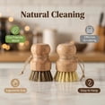 thumbnail image 2 of Bamboo Dish Brush Set, Plastic-Free ( Medium Sisal, Firm Coconut Coir), Dish Scrubber & Vegetable Brush for Cast Iron, Nonstick, 2 of 7