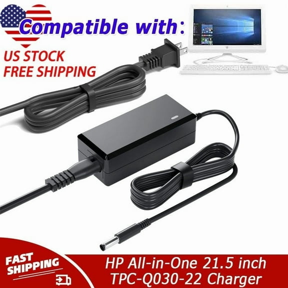 65W AC Adapter Charger Compatible with HP All-in-One 21.5 inch TPC-Q030-22 Power Supply Cord