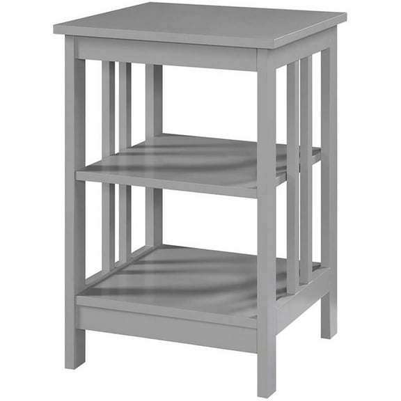 Pemberly Row Modern 16" Square End Table in Gray Wood Finish