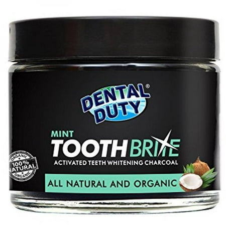 Les dents naturelles blanchissant charbon en poudre -Mint Flavor- Fabriqué avec la noix de coco biologique du charbon actif et 