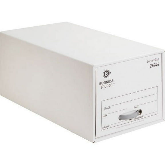 Business Source, BSN26744, Stackable File Drawer, 6 / Carton, White