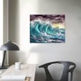 thumbnail image 3 of Nawypu  Large Canvas Wall Art Black and White Seascape Picture Abstract Teal Sea Wave Prints Beach Wall Decor for Living Room Bedroom, 3 of 4