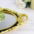 thumbnail image 2 of Efavormart Metallic Black/Gold Resin Decorative Serving Tray - Oval Mirrored Vanity Tray - 14"x10", 2 of 11