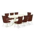 thumbnail image 7 of Oval Dining Set with 8 Chairs - Linen White Kitchen Table Set - Modern Parson Chairs, 7 of 7