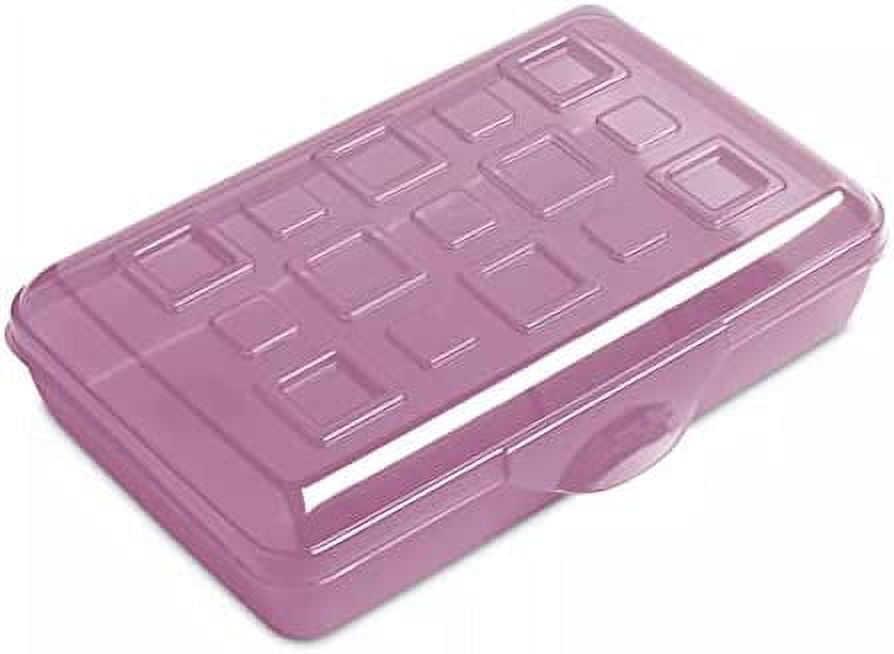 Sterilite Small Pencil & Utility Storage Box Plastic, Burgundy Pack of 4