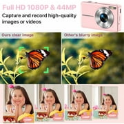 Melcam 1080P Digital Camera 44MP 16X Digital with 32GB Card Zoom Compact Point and Shoot Camera Portable Small Camera Starter Camera for Teens Students Boys Girls Seniors