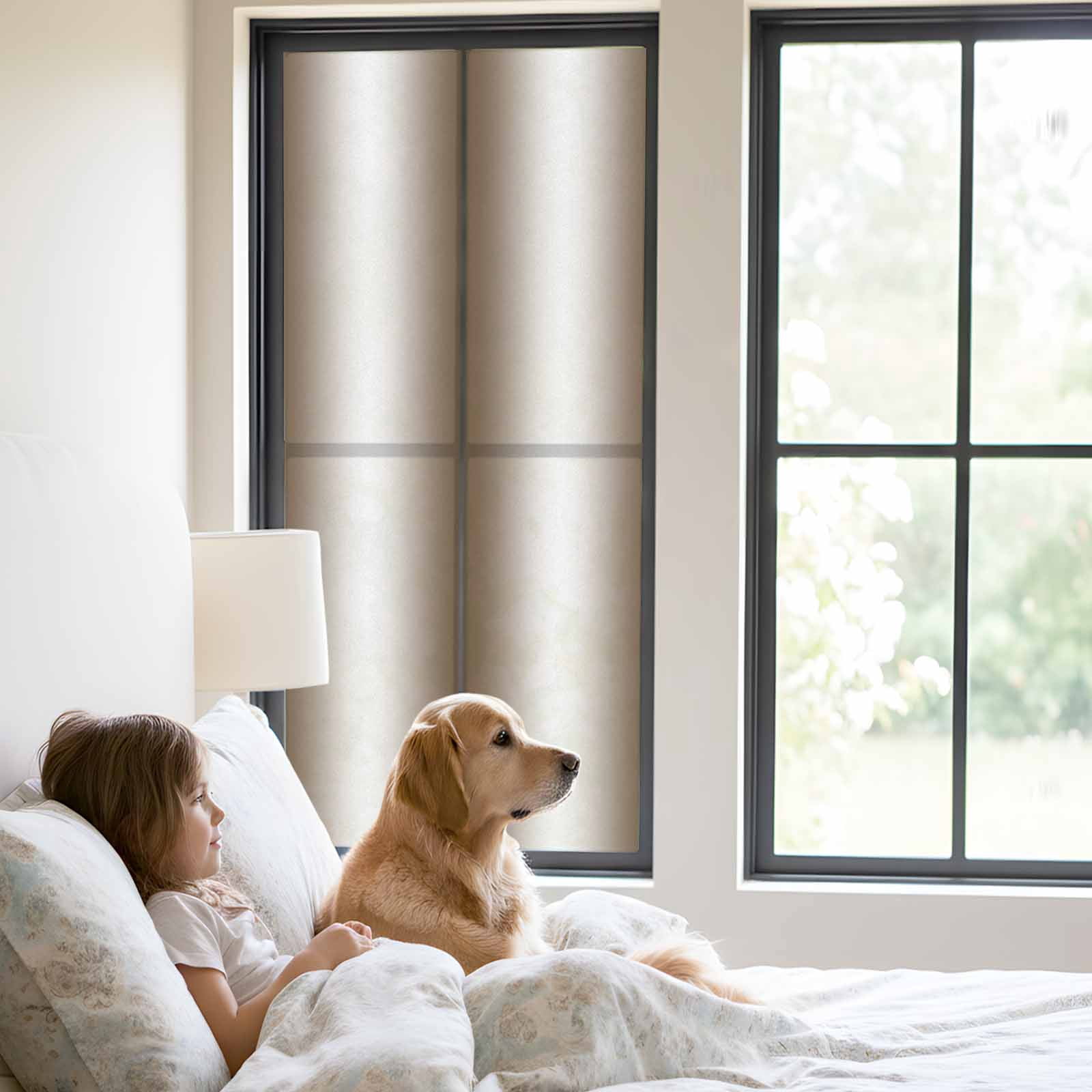 Brown White Ombre Window Privacy Film, Vintage Minimalist Country Gradient Static Cling UV Sun Blocking Tint Film Heat Control Windows Films for Bedroom Bathroom, Window Stickers 23.6"x59"