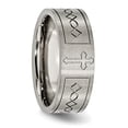 thumbnail image 5 of Diamond2Deal Titanium Brushed Cross Design 8mm Flat Men's Band Size 11, 5 of 6
