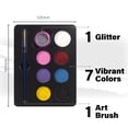 thumbnail image 2 of ColorMaster Face Painting kit for kids, 7 Bright Color, 1 Glitters, 1 Bush, 2 of 6