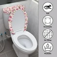 thumbnail image 3 of COEQINE Toilet Lid Cover and Toilet Tank Cover, Durable Easy to Clean Easy Installation Toilet Cover 2 Piece Set for Indoor Decoration, Pink Hummingbird Tulip, 3 of 7