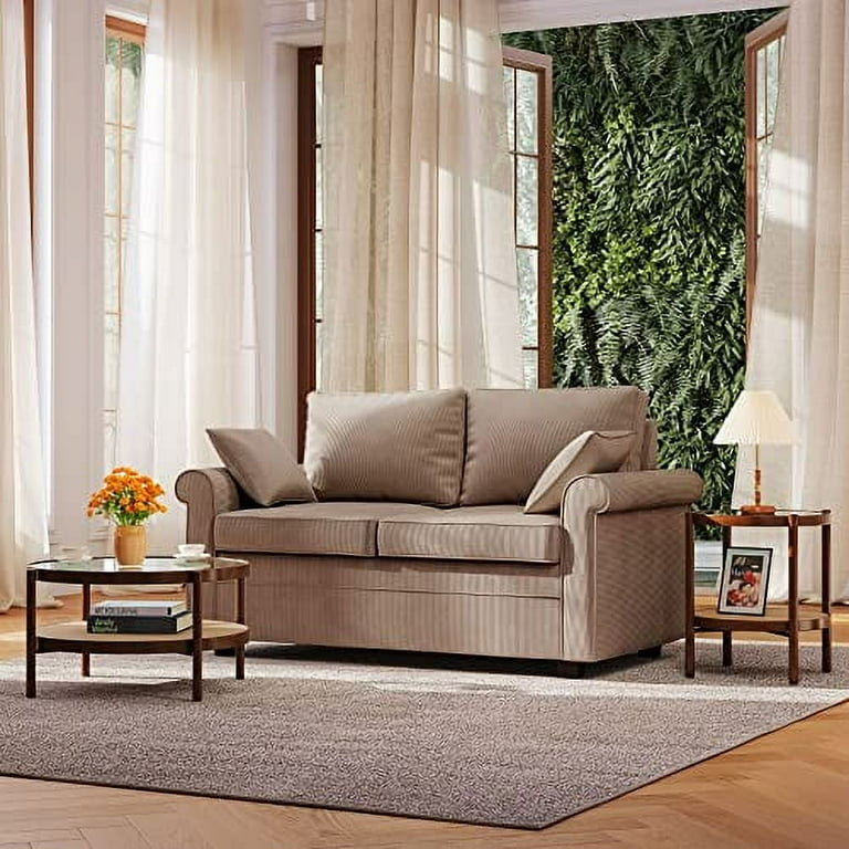 Pearce Roll Arm Upholstered Twin Sleeper Sofa with Memory Foam