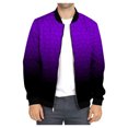 thumbnail image 2 of Qertyioot Men's Tempérament Casual Mode Stand Col Fermeture Éclair Veste Imprimée à Manches Longues Veste Décontractée, 2 of 5
