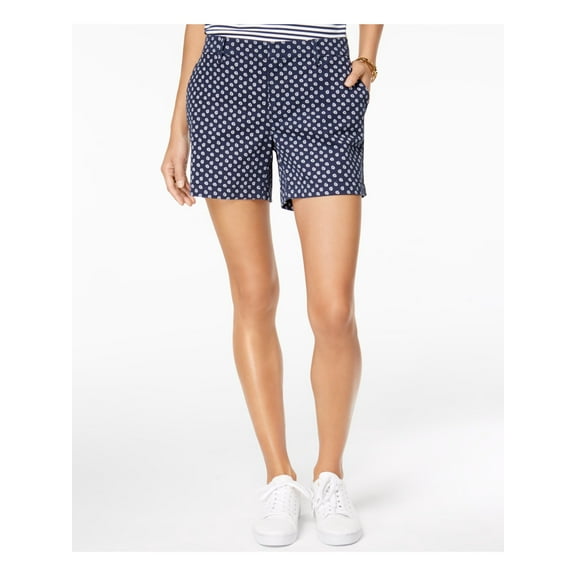 TOMMY HILFIGER $50 Womens New 1578 Navy Polka Dot Casual Short 10 B B