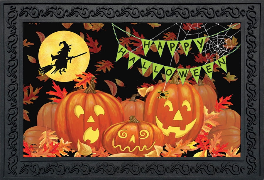 Halloween Truck Doormat Jack o'Lanterns Indoor Outdoor 18"x30" Briarwood Lane 