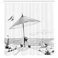 thumbnail image 3 of Ambesonne Beach Shower Curtain, Doodle Sketch Pattern, 69"Wx75"L, Black White, 3 of 3