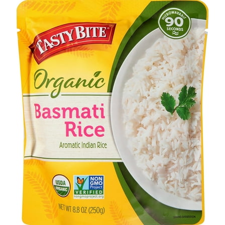 Tasty Bite Organic Basmati Rice, 8.8 Ounce, Ready to Eat, Microwavable, Vegan, Gluten-Free (Pack of 3)