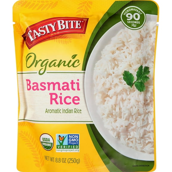Tasty Bite Organic Basmati Rice, 8.8 Ounce, Ready to Eat, Microwavable, Vegan, Gluten-Free (Pack of 3)