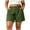 Army Green, variant on Noric Women's Plus Size Cotton Linen Shorts High Rise Elastic Back Waist Loose Fit Casual Beach Summer Shorts