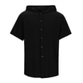 thumbnail image 3 of Polo Shirts for Men Size 1 Men Summer Shirts Casual Casual Top Mens Long Sleeve Workout Tops Tops Summer Large Dressy Tunic Blouses Clothes Short Sleeve Juniors Crazy Yoga Active Wear Ma Black L, 3 of 8
